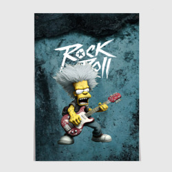 Постер Rock n roll style Simpsons