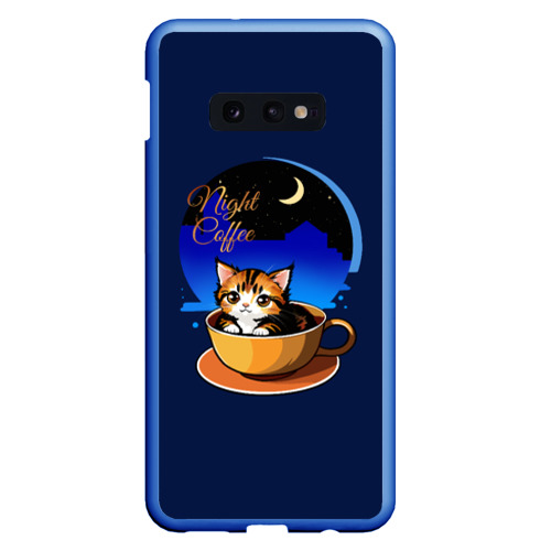 Чехол для Samsung S10E с принтом Рыжий котик в кофейной кружке, вид спереди #2
