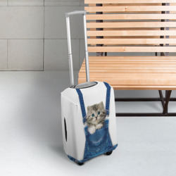Чехол для чемодана 3D Котенок в кармане комбинезона - фото 2