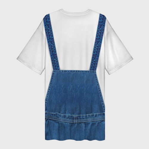 Платье-футболка 3D Котенок в кармане комбинезона, цвет 3D печать - фото 2