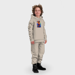 Детский костюм хлопок Oversize Разноцветный хомяк в стиле Synthwave - фото 2