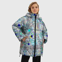 Женская зимняя куртка Oversize Абстракция фиона - фото 2