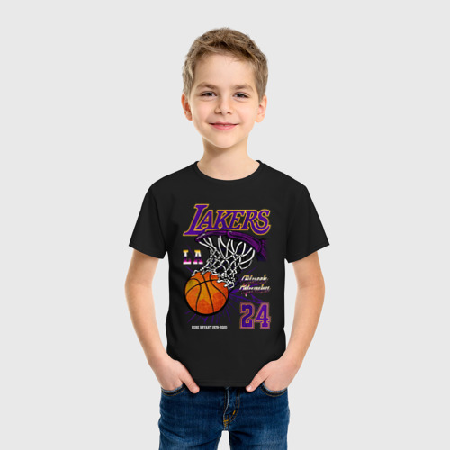 Детская футболка хлопок LA Lakers Kobe, цвет черный - фото 3