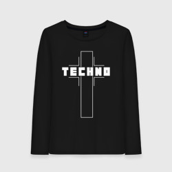 Женский лонгслив хлопок Techno крест