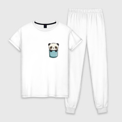 Женская пижама хлопок Панда в кармашке