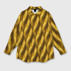 Мужская рубашка oversize 3D Сочная текстура из плетеного банана