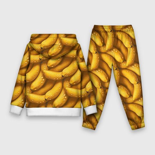 Детский костюм с толстовкой 3D Сочная текстура из бананов, цвет белый - фото 2