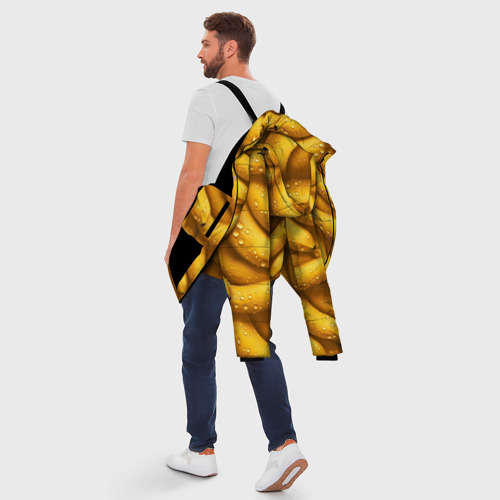 Мужская зимняя куртка 3D Сочная текстура из бананов, цвет черный - фото 5