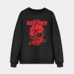 Мужской свитшот oversize без начеса хлопок Five Finger Death Punch череп