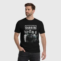 Мужская футболка хлопок Oasis рок группа - фото 2