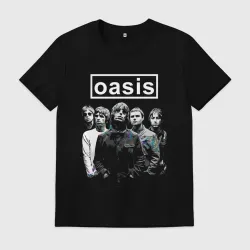 Мужская футболка хлопок Oasis рок группа