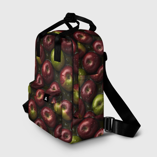 Женский рюкзак 3D с принтом Сочная текстура из яблок, фото на моделе #1
