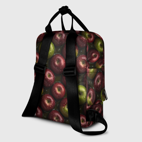 Женский рюкзак 3D с принтом Сочная текстура из яблок, вид сзади #1