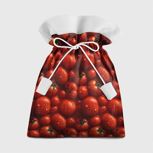 Подарочный мешок с принтом Сочная текстура из томатов, вид спереди №1