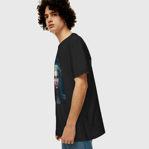 Мужская футболка хлопок Oversize с принтом Знаки Зодиака - Дева, вид сбоку #3