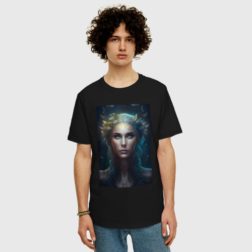 Мужская футболка хлопок Oversize с принтом Знаки Зодиака - Дева, фото на моделе #1