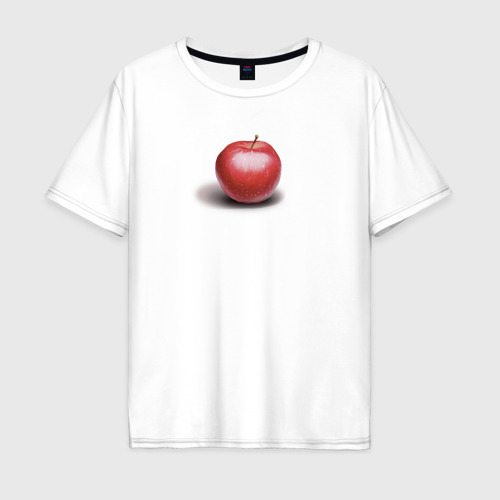 Мужская футболка хлопок Oversize с принтом Красное яблоко, вид спереди #2