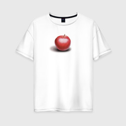 Женская футболка хлопок Oversize Красное яблоко