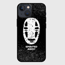 Чехол для iPhone 13 mini Spirited Away с потертостями на темном фоне