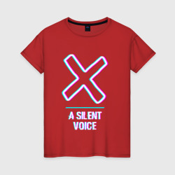 Светящаяся женская футболка Символ A Silent Voice в стиле glitch
