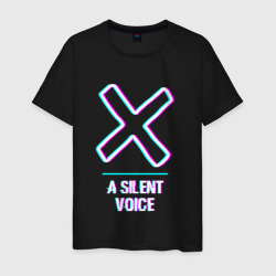 Мужская футболка хлопок Символ A Silent Voice в стиле glitch