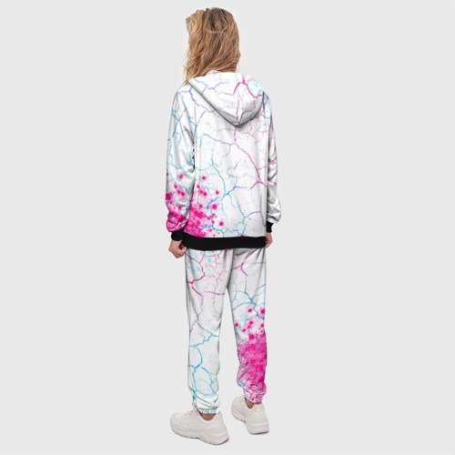 Женский костюм с толстовкой 3D Bleach neon gradient style: надпись, символ, цвет черный - фото 4