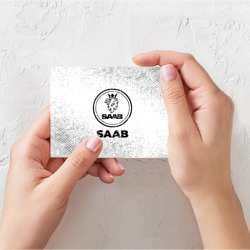 Поздравительная открытка Saab с потертостями на светлом фоне - фото 2