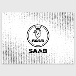 Поздравительная открытка Saab с потертостями на светлом фоне