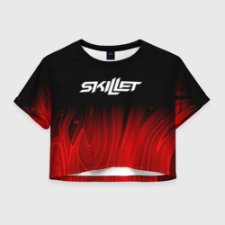 Женская футболка Crop-top 3D Skillet red plasma