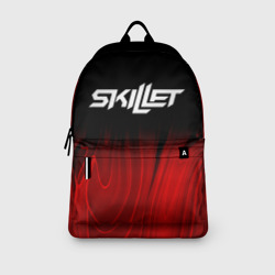 Рюкзак с принтом Skillet red plasma для любого человека, вид спереди №3. Цвет основы: белый