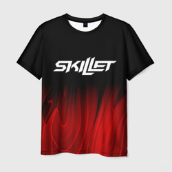 Мужская футболка 3D Skillet red plasma