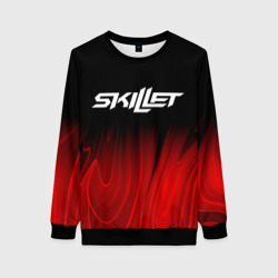 Женский свитшот 3D Skillet red plasma