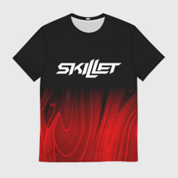 Мужская футболка 3D Skillet red plasma