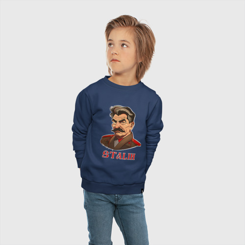 Детский свитшот хлопок с принтом Joseph Vissarionovich Stalin, вид сбоку #3