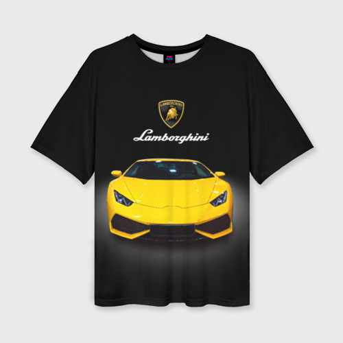 Женская футболка oversize 3D Итальянский спорткар Lamborghini Aventador, цвет 3D печать