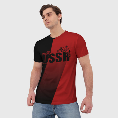 Мужская футболка 3D с принтом USSR team, фото на моделе #1