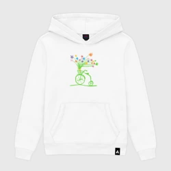 Женская толстовка хлопок Винтажный велик с цветочками