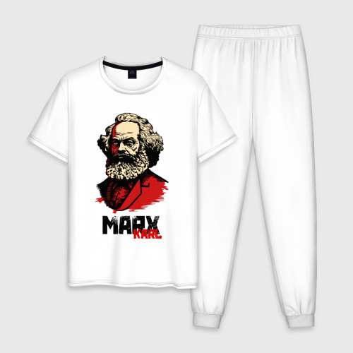 Мужская пижама хлопок Karl Marx - 3 цвета, цвет белый