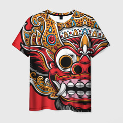 Мужская футболка 3D Barong - Bali - tattoo