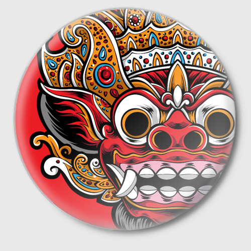 Значок Barong - Bali - tattoo, цвет белый