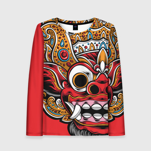 Женский лонгслив 3D Barong - Bali - tattoo, цвет 3D печать