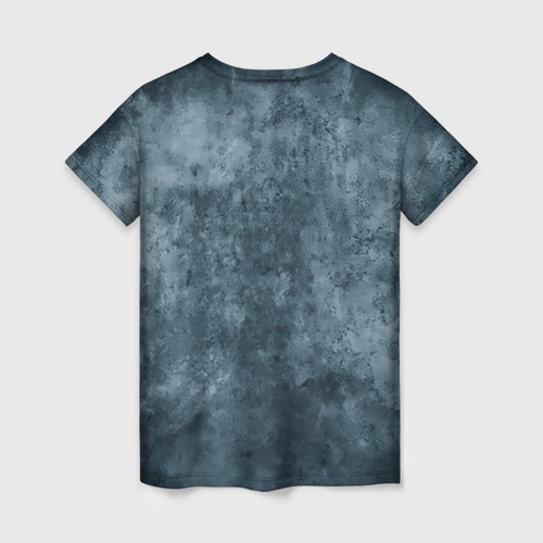 Женская футболка 3D С акулой в стиле Арт на синем мраморе, цвет 3D печать - фото 2