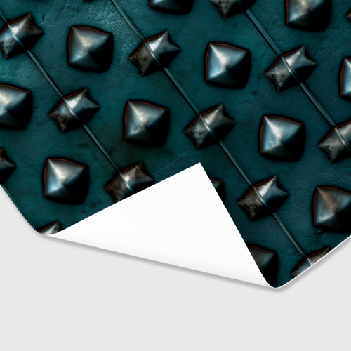 Бумага для упаковки 3D Зелёная шипованная броня - фото 3