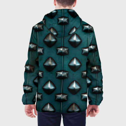 Мужская куртка 3D с принтом Зелёная шипованная броня, вид сзади #2