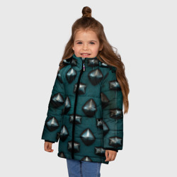 Зимняя куртка для девочек 3D Зелёная шипованная броня - фото 2