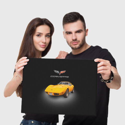 Холст прямоугольный Американский спорткар Chevrolet Corvette Stingray, цвет 3D печать - фото 5