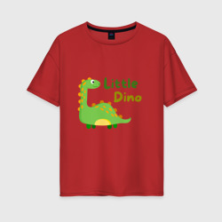 Женская футболка хлопок Oversize Маленький динозаврик