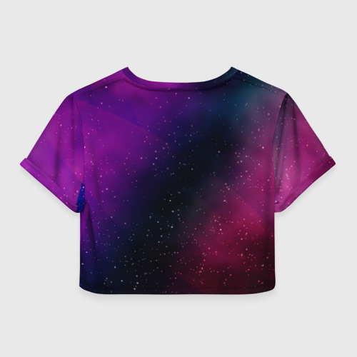 Женская футболка Crop-top 3D Totoro gradient space, цвет 3D печать - фото 2