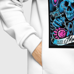 Худи с принтом Blink 182 рок группа для женщины, вид на модели спереди №6. Цвет основы: белый