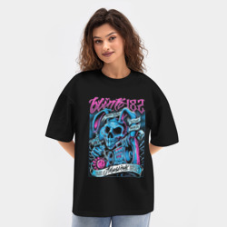 Женская футболка Oversize хлопок texturе Blink 182 рок группа - фото 2